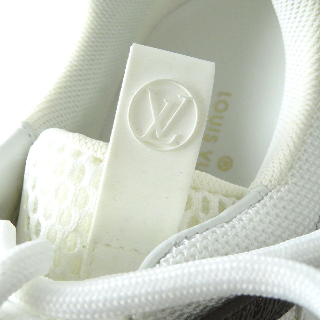 LOUIS VUITTON sneakers Mesh, PVC White brown Runaway line Women 38 Used Authentic