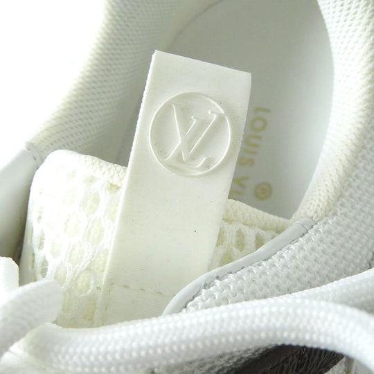 LOUIS VUITTON sneakers Mesh, PVC White brown Runaway line Women 38 Used Authentic