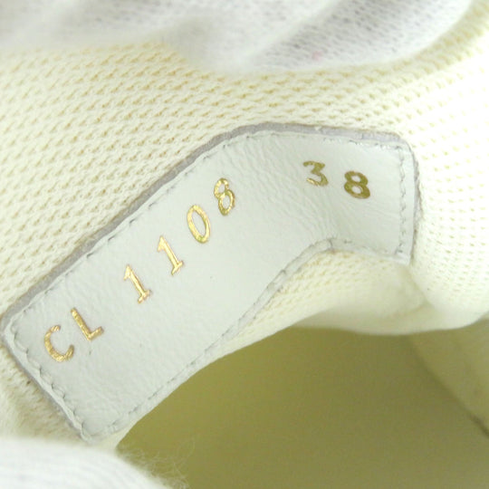 LOUIS VUITTON sneakers Mesh, PVC White brown Runaway line Women 38 Used Authentic