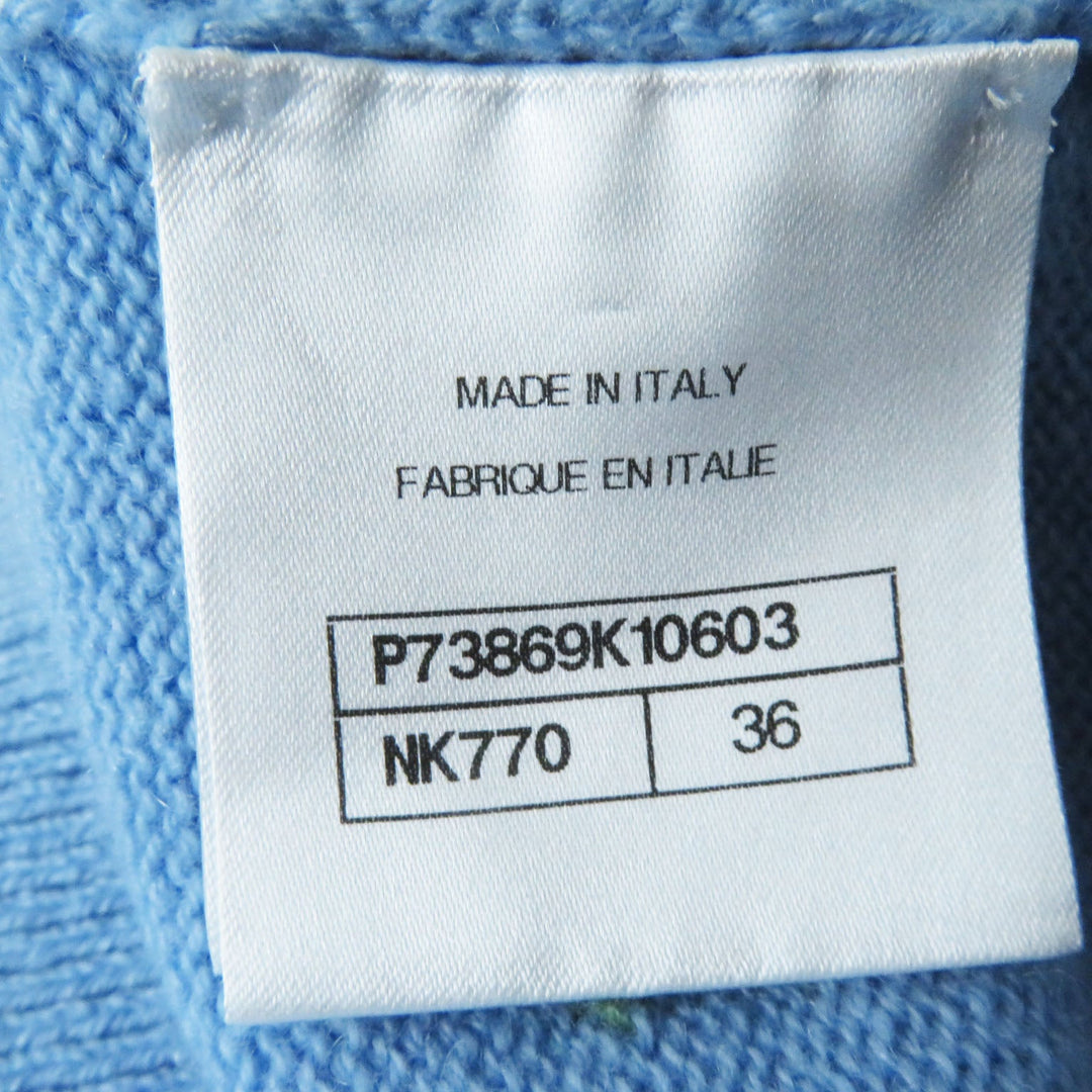 CHANEL setup P73869 P73823 Outer: 100% cashmere, part: 99% cashmere, part: 1% polyurethane light blue multi Women (Top)36, (Bottom)38 Used Authentic