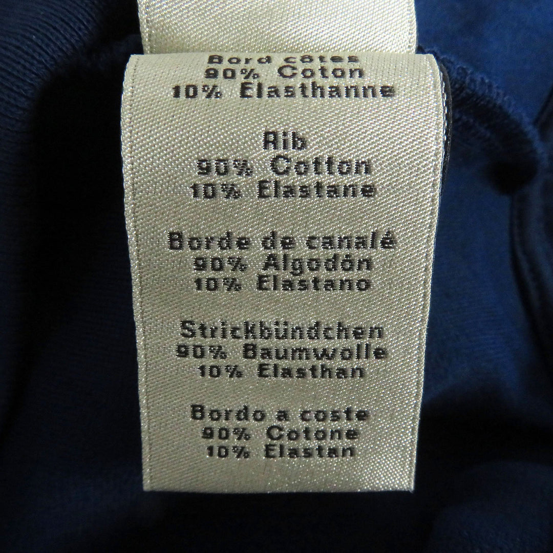 HERMES sweat Main: 72% polyamide, 26% cotton, 2% elastane. Parts: 100% cotton. Rib: 90% cotton, 10% elastane. Indigo blue Maillons en Boucle Aero mens M Used Authentic