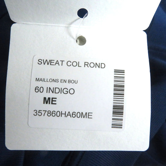 HERMES sweat Main: 72% polyamide, 26% cotton, 2% elastane. Parts: 100% cotton. Rib: 90% cotton, 10% elastane. Indigo blue Maillons en Boucle Aero mens M Used Authentic