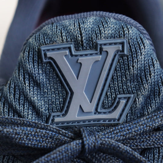 LOUIS VUITTON Low cut sneakers knit Blue type VNR line mens 6 Used Authentic
