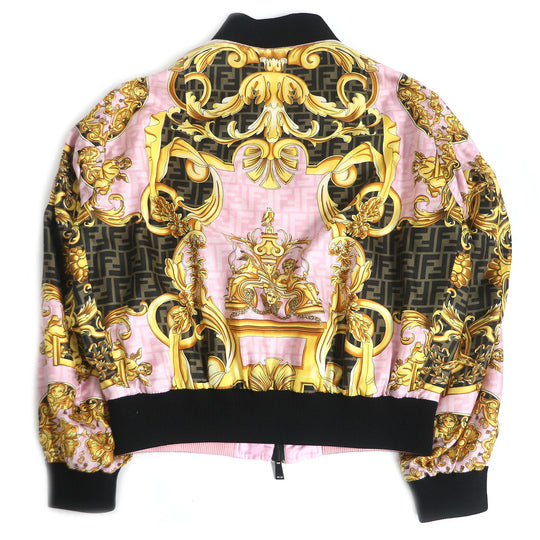 FENDI Blouson FW1091 Main: 100% silk, part: 90% cotton, part: 8% nylon, part: 2% elastane (polyurethane) Pink type mens 48 Used Authentic