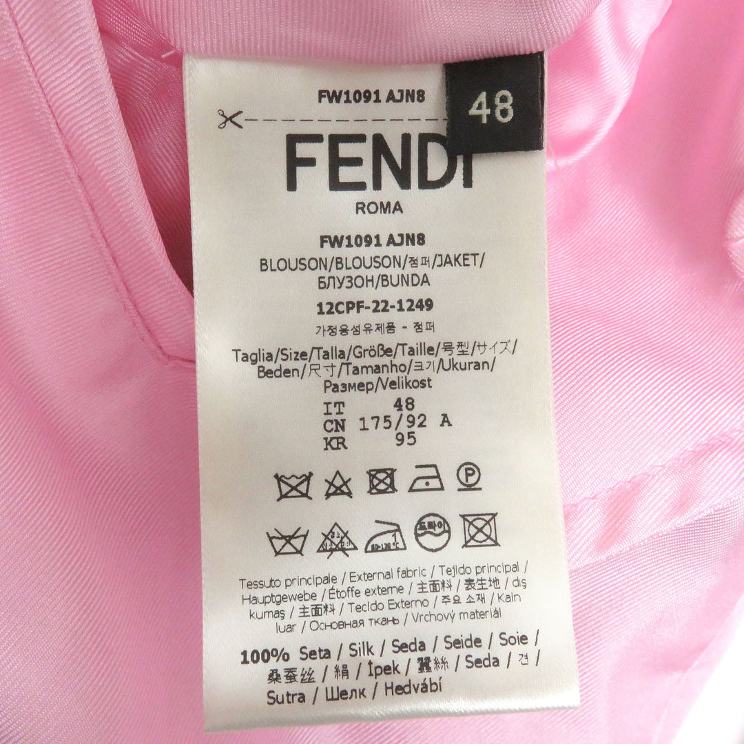 FENDI Blouson FW1091 Main: 100% silk, part: 90% cotton, part: 8% nylon, part: 2% elastane (polyurethane) Pink type mens 48 Used Authentic