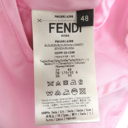 FENDI Blouson FW1091 Main: 100% silk, part: 90% cotton, part: 8% nylon, part: 2% elastane (polyurethane) Pink type mens 48 Used Authentic
