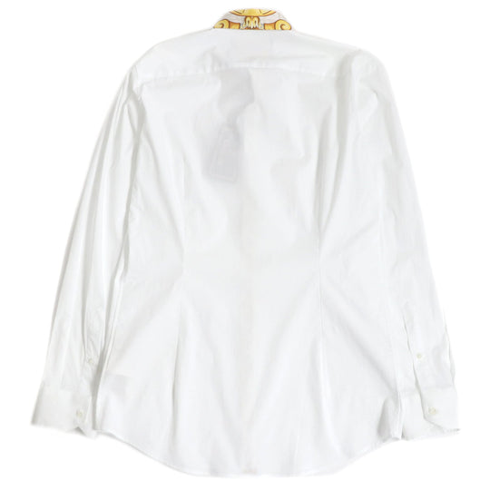 FENDI Long sleeve shirt FS1001 Main: 96% cotton, Main: 4% polyurethane, Part: 100% silk white mens 40 Used Authentic