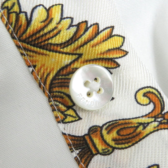 FENDI Long sleeve shirt FS1001 Main: 96% cotton, Main: 4% polyurethane, Part: 100% silk white mens 40 Used Authentic