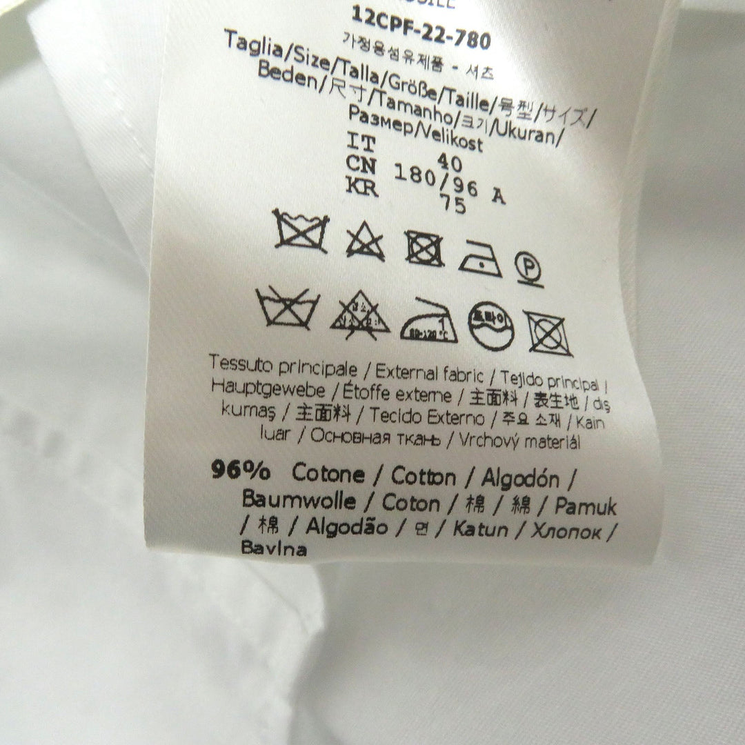FENDI Long sleeve shirt FS1001 Main: 96% cotton, Main: 4% polyurethane, Part: 100% silk white mens 40 Used Authentic