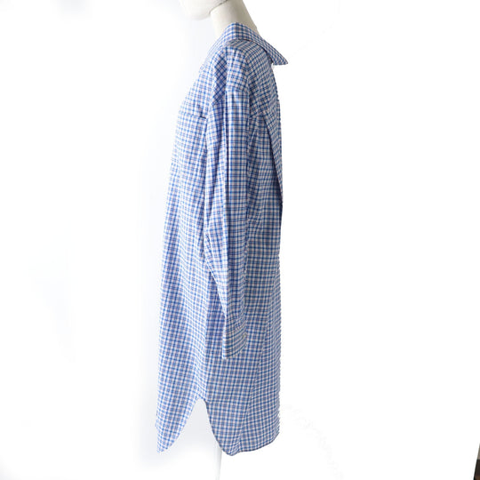 BALENCIAGA one piece 518188 Main: 100% cotton Blue x red x white Women 34 Used Authentic