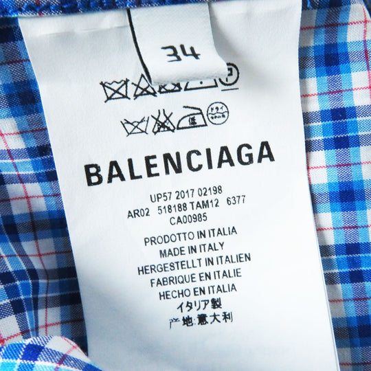 BALENCIAGA one piece 518188 Main: 100% cotton Blue x red x white Women 34 Used Authentic