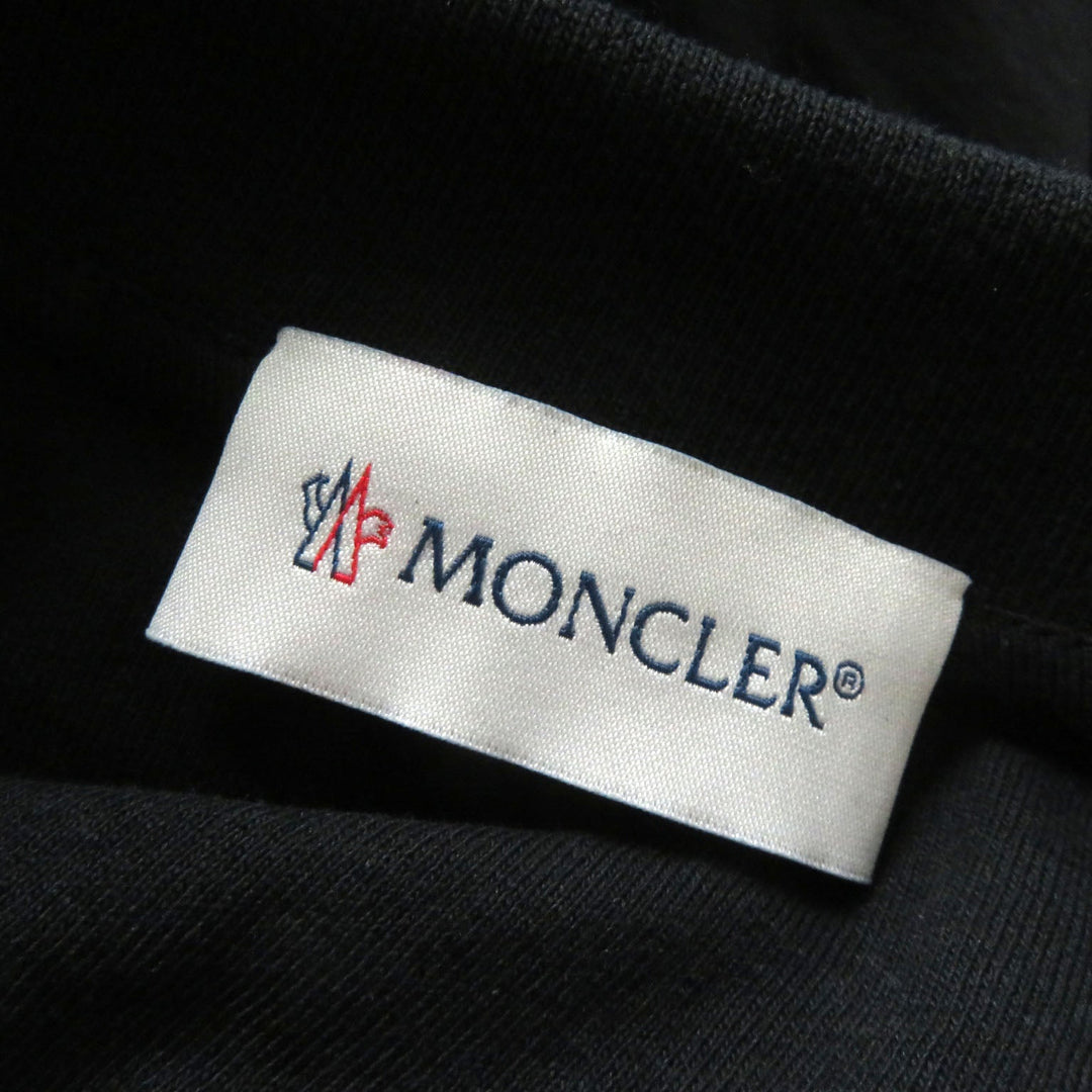 MONCLER pullover Main: 100% cotton, back body: 100% nylon, rib part: 100% cotton, back body lining: 100% cotton, other fabric: 100% nylon, embroidery part: 100% rayon black SWEAT SHIRT Women S Used Authentic