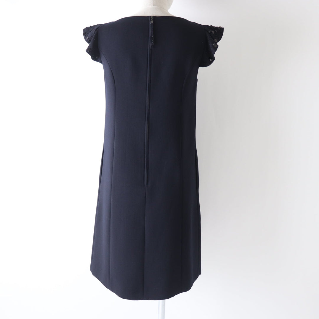 FOXEY one piece 39335 Outer: 80% wool, Outer: 20% polyester, Lining: 100% cupra, Part: 100% cotton Midnight blue Women 38 Used Authentic