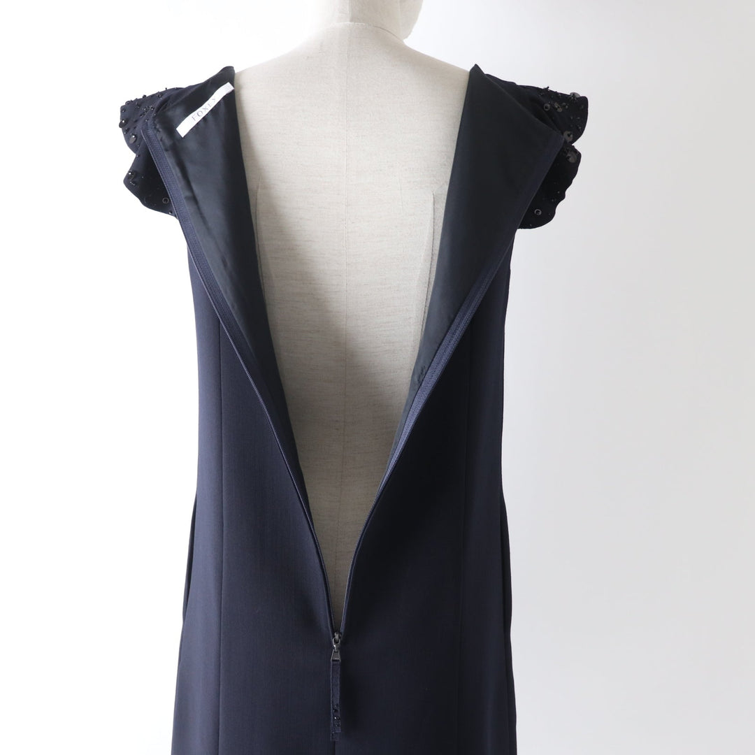 FOXEY one piece 39335 Outer: 80% wool, Outer: 20% polyester, Lining: 100% cupra, Part: 100% cotton Midnight blue Women 38 Used Authentic