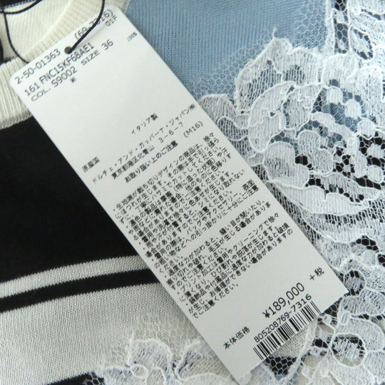 DOLCE&GABBANA cardigan Main: 100% silk Black x White x Blue type Women 36 Used Authentic
