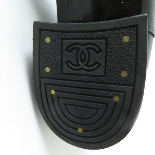 CHANEL Ankle boots 21A G37981 Shine Calfskin Calfskin black Women 37 1/2 C Used Authentic