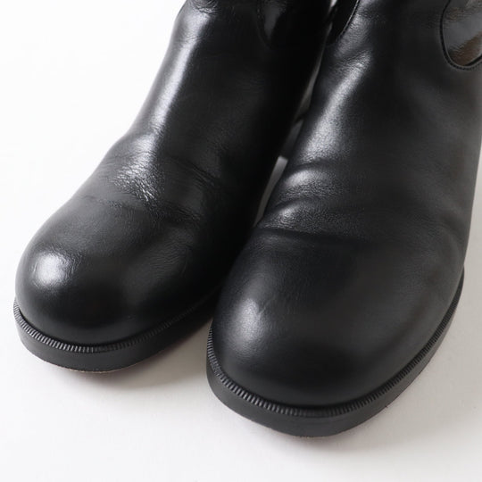CHANEL Ankle boots 21A G37981 Shine Calfskin Calfskin black Women 37 1/2 C Used Authentic