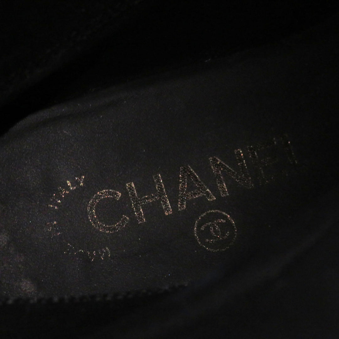 CHANEL Ankle boots 21A G37981 Shine Calfskin Calfskin black Women 37 1/2 C Used Authentic
