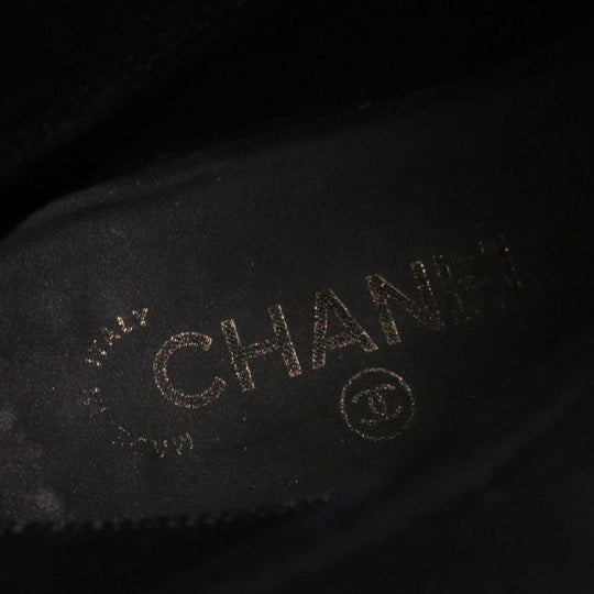 CHANEL Ankle boots 21A G37981 Shine Calfskin Calfskin black Women 37 1/2 C Used Authentic