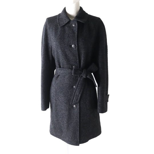 HERMES coat Outer: 100% cashmere, Lining: 100% silk Dark gray Women 36 Used Authentic