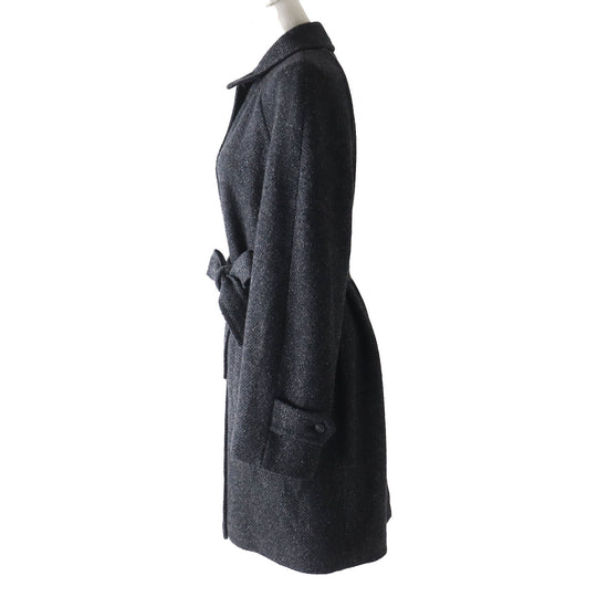 HERMES coat Outer: 100% cashmere, Lining: 100% silk Dark gray Women 36 Used Authentic