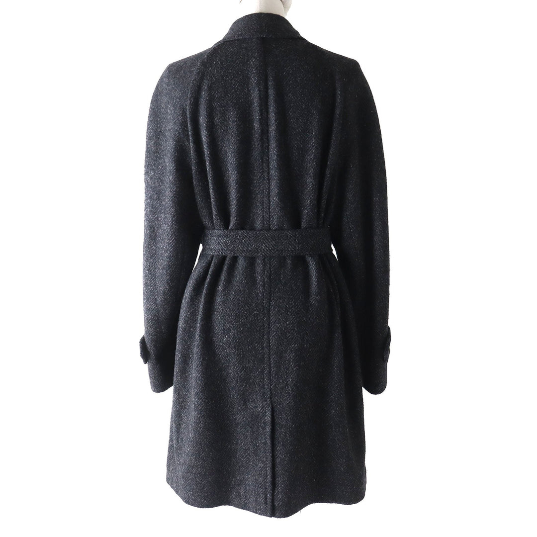 HERMES coat Outer: 100% cashmere, Lining: 100% silk Dark gray Women 36 Used Authentic
