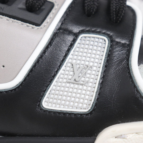 LOUIS VUITTON High cut sneakers 1A54IS Main: Leather Black x gray LV trainer line Velcro mens 6 Used Authentic