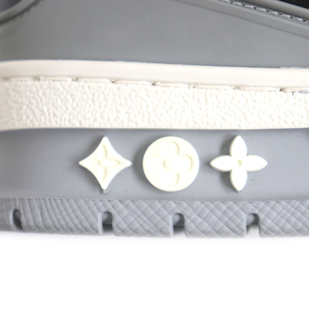 LOUIS VUITTON High cut sneakers 1A54IS Main: Leather Black x gray LV trainer line Velcro mens 6 Used Authentic