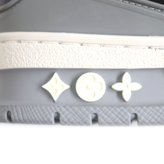 LOUIS VUITTON High cut sneakers 1A54IS Main: Leather Black x gray LV trainer line Velcro mens 6 Used Authentic