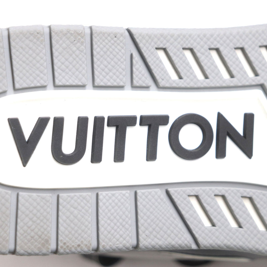 LOUIS VUITTON High cut sneakers 1A54IS Main: Leather Black x gray LV trainer line Velcro mens 6 Used Authentic
