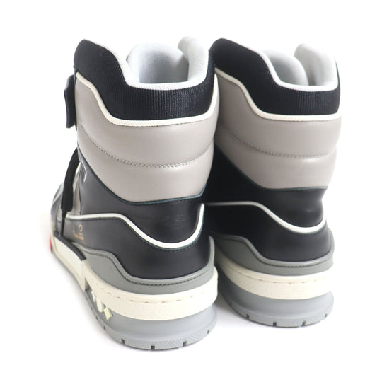 LOUIS VUITTON High cut sneakers 1A54IS Main: Leather Black x gray LV trainer line Velcro mens 6 Used Authentic