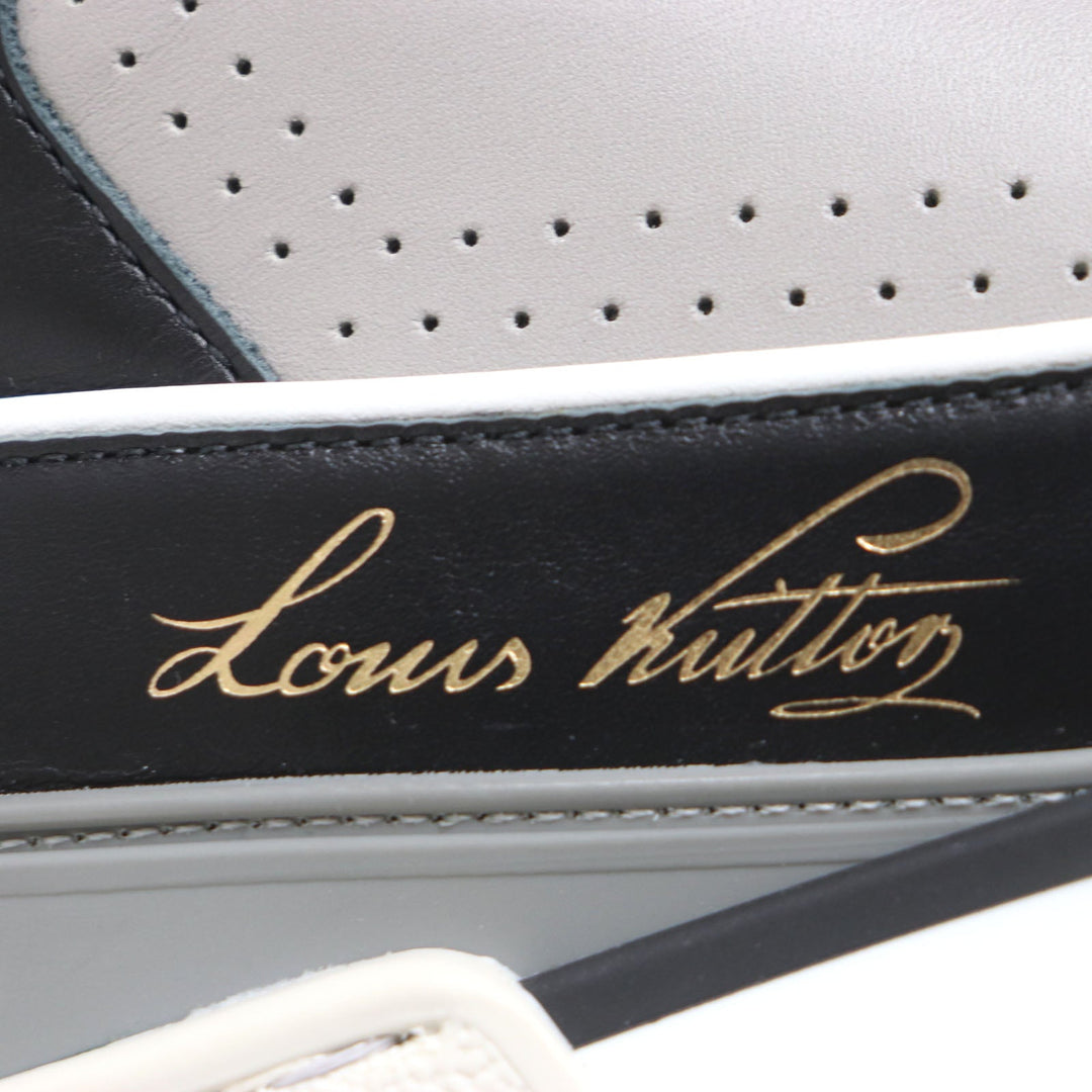 LOUIS VUITTON High cut sneakers 1A54IS Main: Leather Black x gray LV trainer line Velcro mens 6 Used Authentic