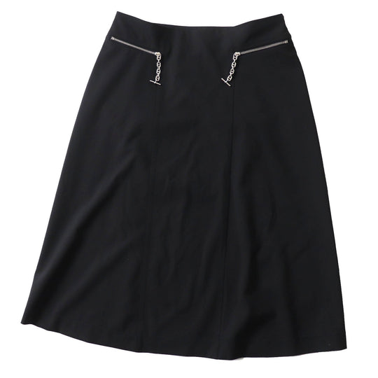 HERMES Tight Skirt Outer: 100% wool, lining trim: 88% rayon, 12% polyester black Women 34 Used Authentic