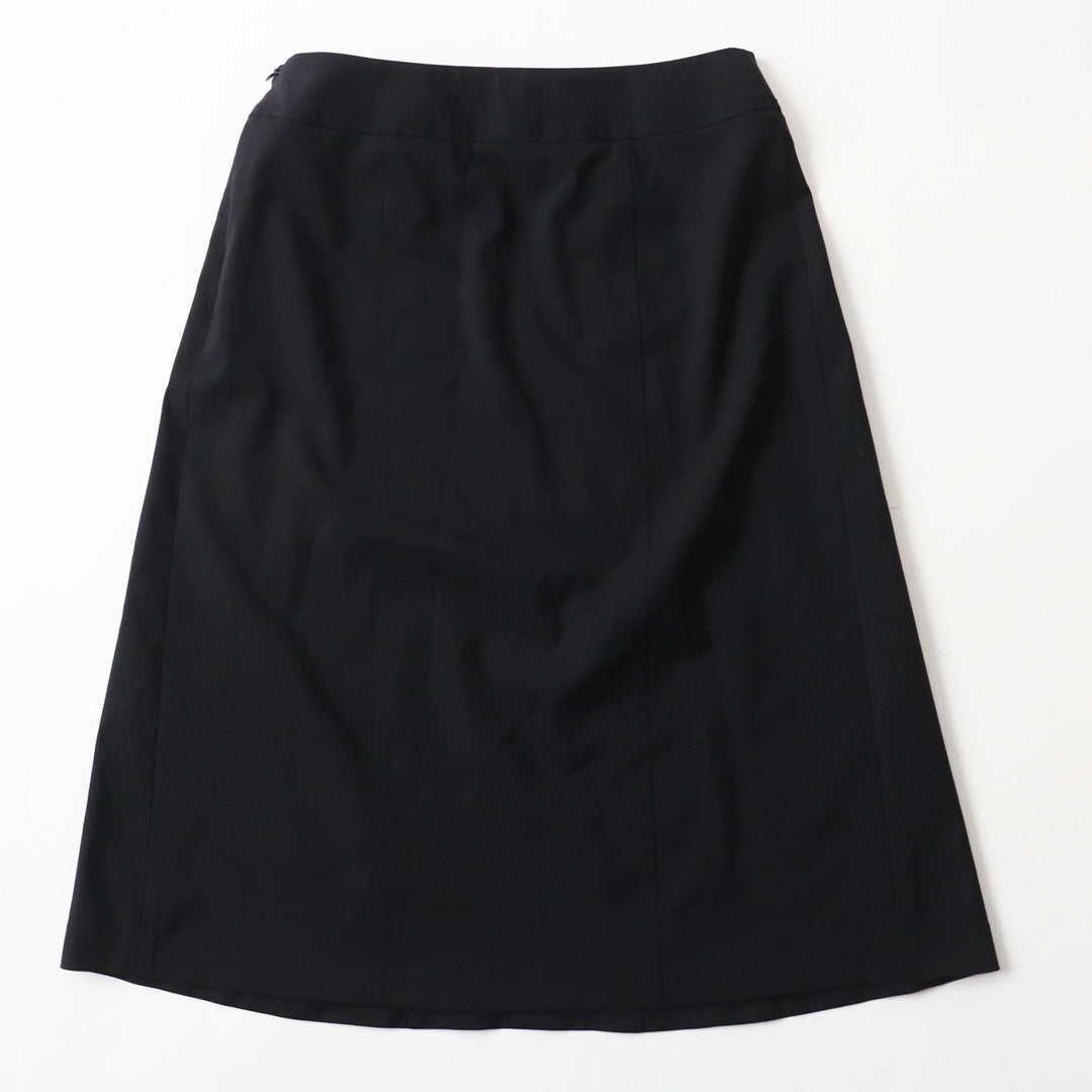 HERMES Tight Skirt Outer: 100% wool, lining trim: 88% rayon, 12% polyester black Women 34 Used Authentic