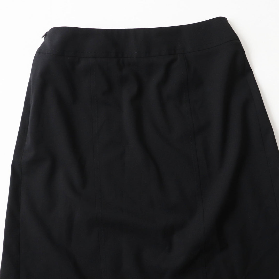 HERMES Tight Skirt Outer: 100% wool, lining trim: 88% rayon, 12% polyester black Women 34 Used Authentic