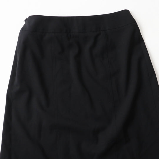 HERMES Tight Skirt Outer: 100% wool, lining trim: 88% rayon, 12% polyester black Women 34 Used Authentic