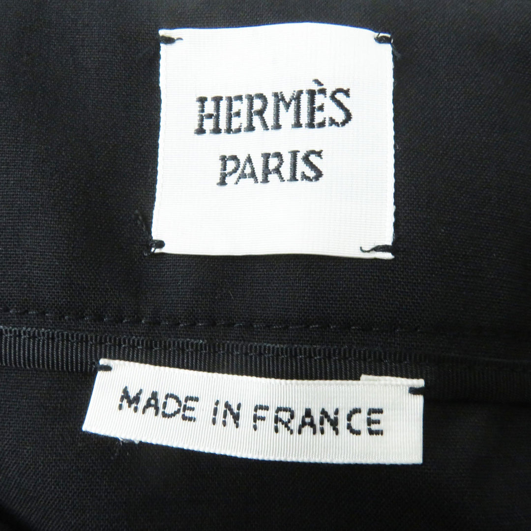 HERMES Tight Skirt Outer: 100% wool, lining trim: 88% rayon, 12% polyester black Women 34 Used Authentic
