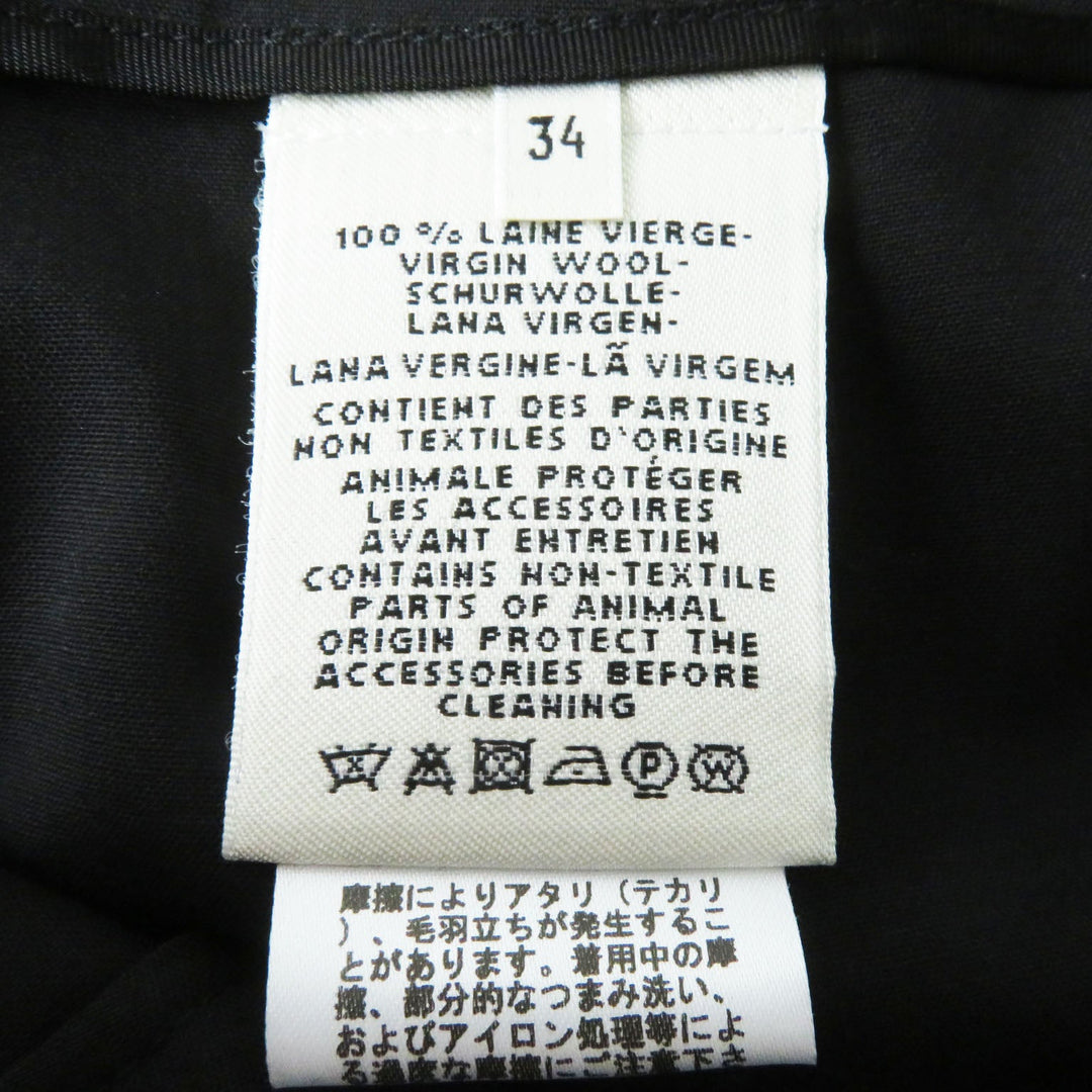 HERMES Tight Skirt Outer: 100% wool, lining trim: 88% rayon, 12% polyester black Women 34 Used Authentic