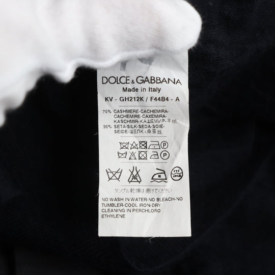 DOLCE&GABBANA sweater Main: 70% cashmere, Main: 30% silk Dark navy mens 48 Used Authentic