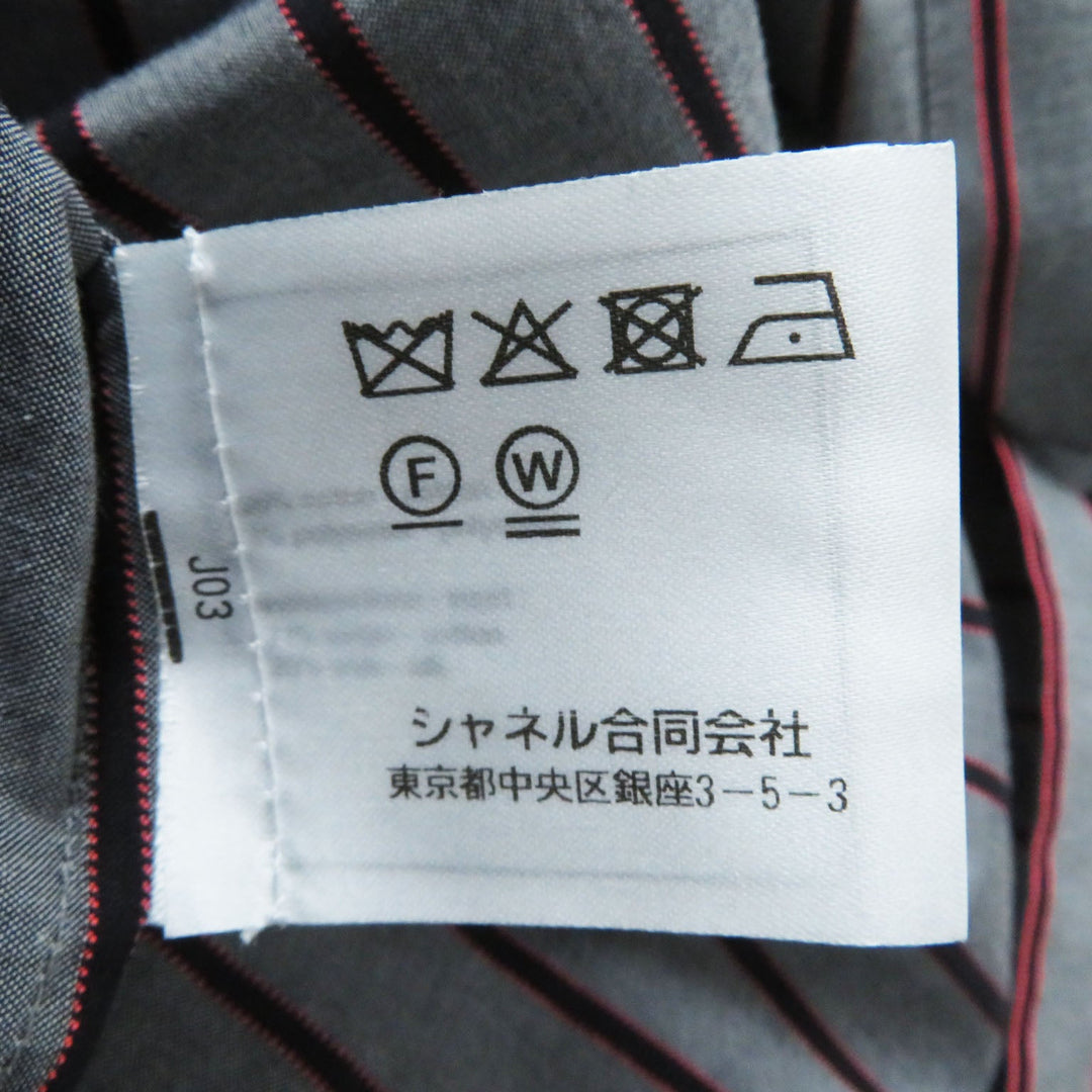 CHANEL Long sleeve shirt 22B P73409 Outer: 96% cotton, Outer: 4% polyester, Part: 71% cotton, Part: 29% silk Gray x Pink x Black Women 36 Used Authentic