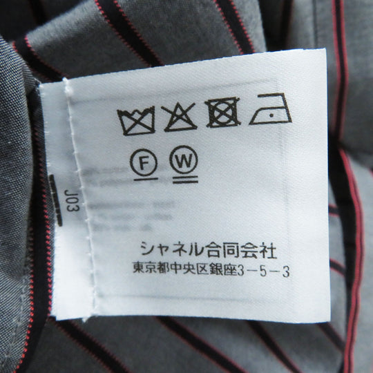 CHANEL Long sleeve shirt 22B P73409 Outer: 96% cotton, Outer: 4% polyester, Part: 71% cotton, Part: 29% silk Gray x Pink x Black Women 36 Used Authentic