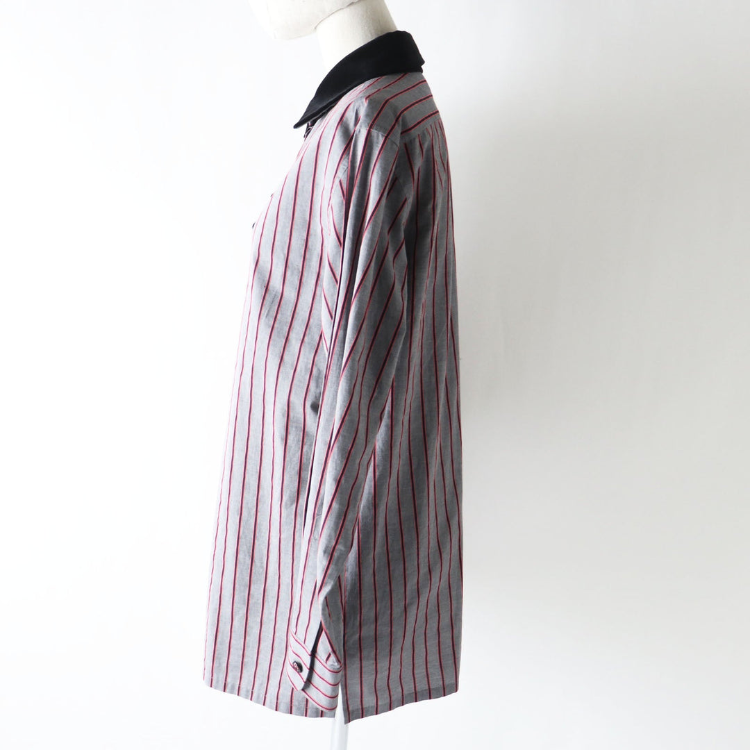 CHANEL Long sleeve shirt 22B P73409 Outer: 96% cotton, Outer: 4% polyester, Part: 71% cotton, Part: 29% silk Gray x Pink x Black Women 36 Used Authentic