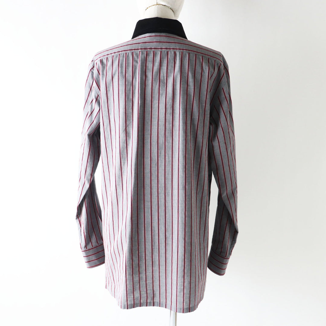 CHANEL Long sleeve shirt 22B P73409 Outer: 96% cotton, Outer: 4% polyester, Part: 71% cotton, Part: 29% silk Gray x Pink x Black Women 36 Used Authentic