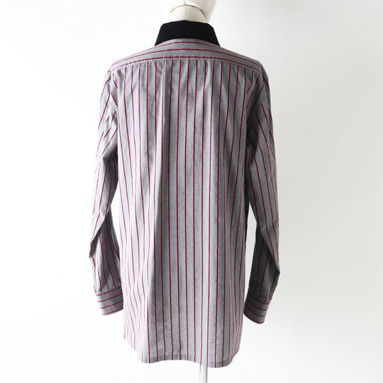 CHANEL Long sleeve shirt 22B P73409 Outer: 96% cotton, Outer: 4% polyester, Part: 71% cotton, Part: 29% silk Gray x Pink x Black Women 36 Used Authentic