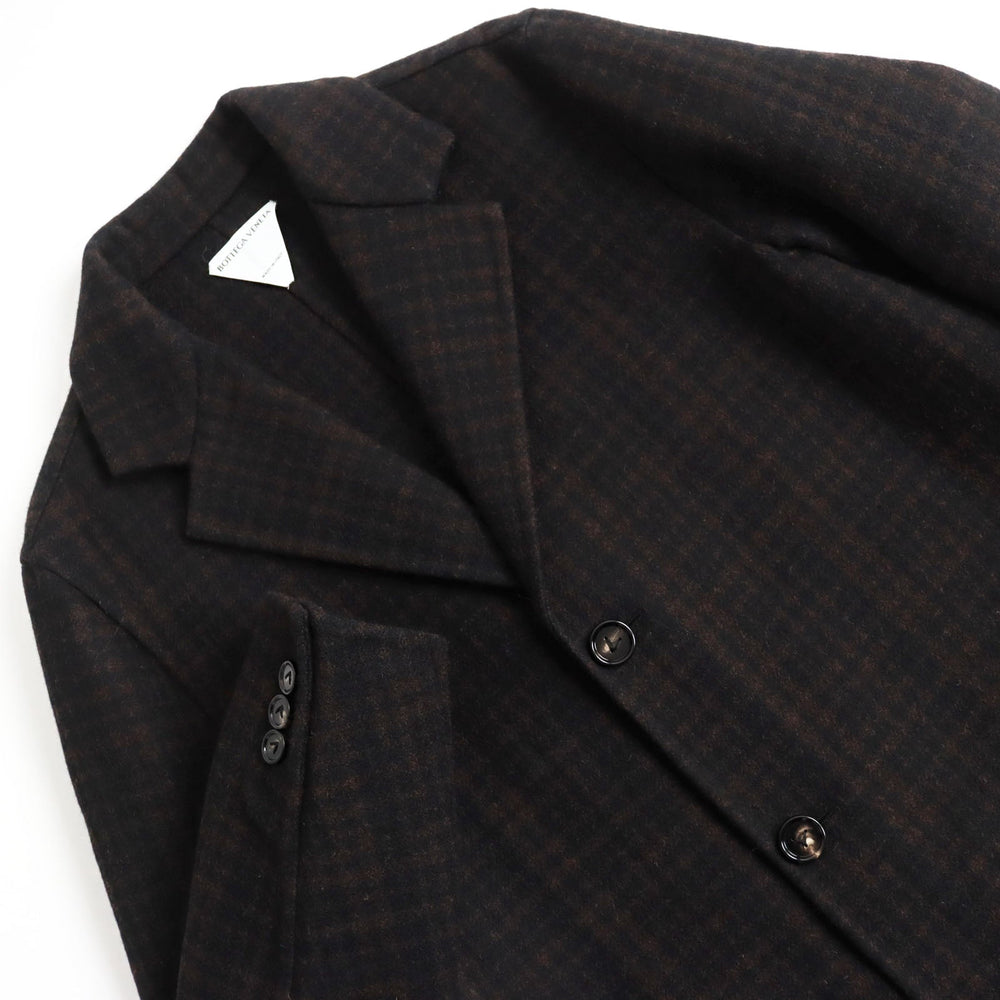 BOTTEGAVENETA Chester coat 653123 V0BL0 Outer: 98% wool, Outer: 2% elastane (polyurethane), Lining: 100% rayon Brown x black mens 44 Used Authentic