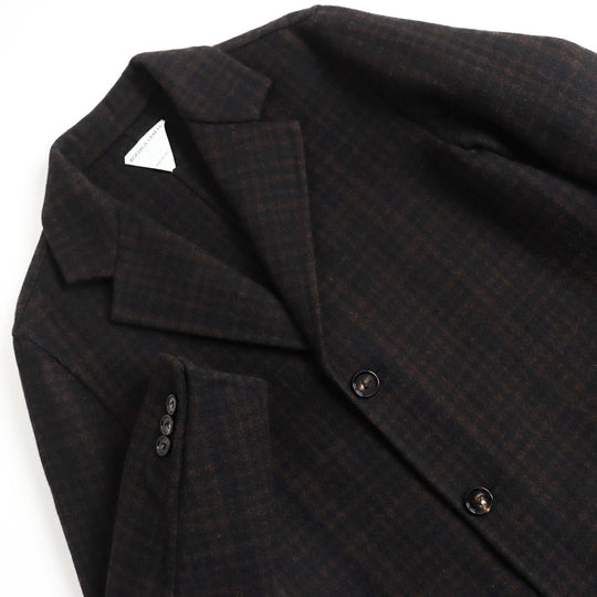 BOTTEGAVENETA Chester coat 653123 V0BL0 Outer: 98% wool, Outer: 2% elastane (polyurethane), Lining: 100% rayon Brown x black mens 44 Used Authentic