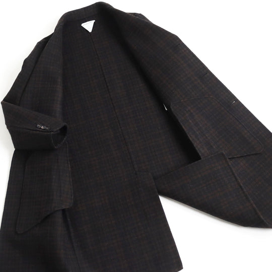 BOTTEGAVENETA Chester coat 653123 V0BL0 Outer: 98% wool, Outer: 2% elastane (polyurethane), Lining: 100% rayon Brown x black mens 44 Used Authentic
