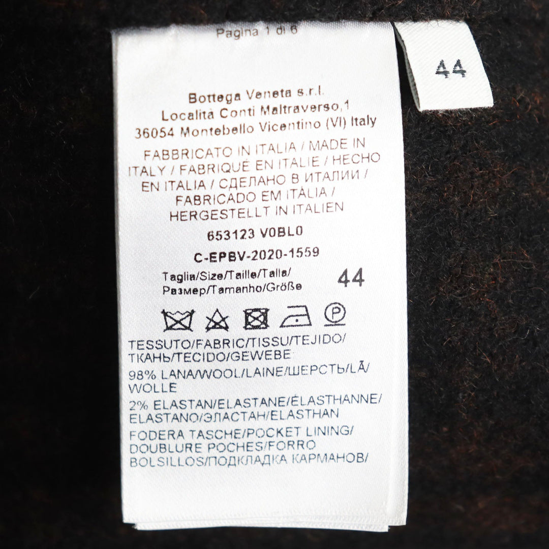 BOTTEGAVENETA Chester coat 653123 V0BL0 Outer: 98% wool, Outer: 2% elastane (polyurethane), Lining: 100% rayon Brown x black mens 44 Used Authentic