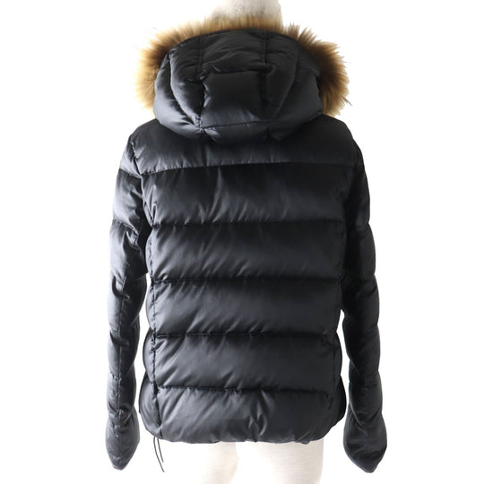 MACKINTOSH PHILOSOPHY Down jacket Outer: 100% polyester, Lining: 100% nylon, Filling: 80% down, Filling: 20% feather, Piping: Synthetic leather Leather: Cowhide Hood fur: Raccoon dog Black type Women 38 Used Authentic