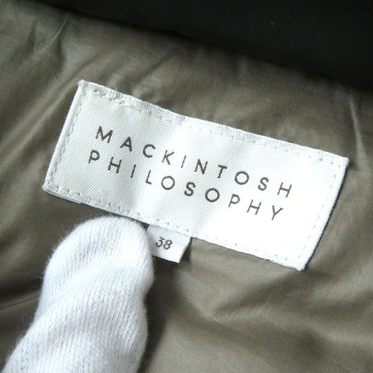 MACKINTOSH PHILOSOPHY Down jacket Outer: 100% polyester, Lining: 100% nylon, Filling: 80% down, Filling: 20% feather, Piping: Synthetic leather Leather: Cowhide Hood fur: Raccoon dog Black type Women 38 Used Authentic